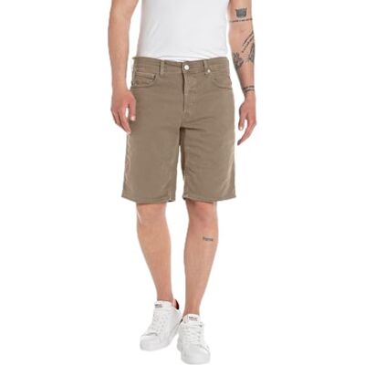 M1072 .000.8488760 Replay Męskie szorty jeansowe Straight Fit Grover, 725 Peanut, 30W M1072 .000.8488760 Replay Męskie szorty jeansowe Straight Fit Grover, 725 Peanut, 30W