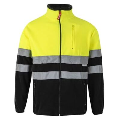 VELILLA 183; Dwukolorowa kurtka polarowa; kolor czarny i żółty fluor; rozmiar L VELILLA 183; Dwukolorowa kurtka polarowa; kolor czarny i żółty fluor; rozmiar L