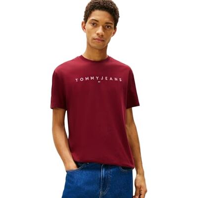 DM0DM207440KPXXL TOMMY JEANS Męska koszulka TJM REG Linear Logo EXT DM0DM20744, czerwona, XXL, Czerwone (czerwone wino Multi), XXL DM0DM207440KPXXL TOMMY JEANS Męska koszulka TJM REG Linear Logo EXT DM0DM20744, czerwona, XXL, Czerwone (czerwone wino Multi), XXL