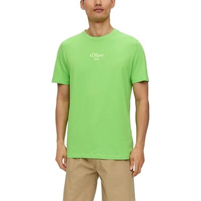 2152911 s.Oliver Męski T-shirt z nadrukiem logo, Zielony 74d1, S 2152911 s.Oliver Męski T-shirt z nadrukiem logo, Zielony 74d1, S