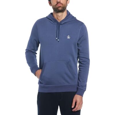 OPKS4711-970 Original Penguin Męska bluza z kapturem, naklejka Pete, bawełna organiczna, polarowa bluza z kapturem, niebieski indygo, XS, Niebieski indygo, XS OPKS4711-970 Original Penguin Męska bluza z kapturem, naklejka Pete, bawełna organiczna, polarowa bluza z kapturem, niebieski indygo, XS, Niebieski indygo, XS