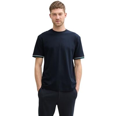 1046883 TOM TAILOR Męski Basic T-shirt ze stretchem, 10668 Sky Captain Blue, XXL 1046883 TOM TAILOR Męski Basic T-shirt ze stretchem, 10668 Sky Captain Blue, XXL
