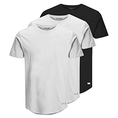 12191765 JACK & JONES T-shirt męski, 3-pak podstawowy, White 3, XS 12191765 JACK & JONES T-shirt męski, 3-pak podstawowy, White 3, XS