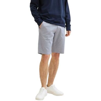 1042278 TOM TAILOR Denim Męskie szorty o regularnym kroju chinosy, bermudy, 34884 Granatowa biel Dobby, XXL 1042278 TOM TAILOR Denim Męskie szorty o regularnym kroju chinosy, bermudy, 34884 Granatowa biel Dobby, XXL