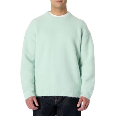 AEMN39355_Pastel Green Amazon Essentials (Demi's Pick) Męski luźny krój sztuczny moherowy sweter z okrągłym dekoltem, Pastelowa Zieleń, L AEMN39355_Pastel Green Amazon Essentials (Demi's Pick) Męski luźny krój sztuczny moherowy sweter z okrągłym dekoltem, Pastelowa Zieleń, L