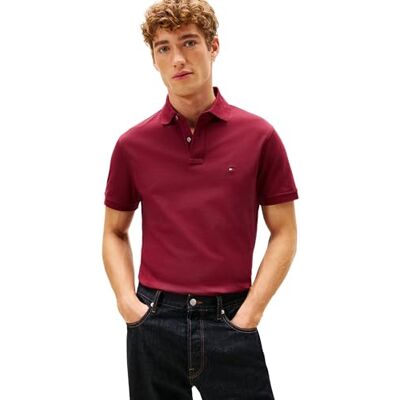 MW0MW17770 Tommy Hilfiger Męska koszulka polo 1985 Regular S/S Polo, fioletowa, XS, Fioletowy (Deep Rouge), XS MW0MW17770 Tommy Hilfiger Męska koszulka polo 1985 Regular S/S Polo, fioletowa, XS, Fioletowy (Deep Rouge), XS