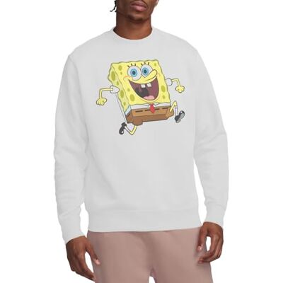 NICK582-UKAS-65 Spongebob Bluza Happy Running Crew, biała, XL, biały, XL NICK582-UKAS-65 Spongebob Bluza Happy Running Crew, biała, XL, biały, XL