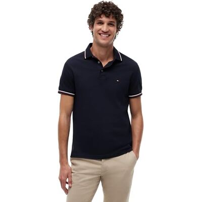 MW0MW37346 Tommy Hilfiger Męska koszulka polo Slim Fit S/S Polo, niebieska, M, Niebieski (pustynne niebo), M MW0MW37346 Tommy Hilfiger Męska koszulka polo Slim Fit S/S Polo, niebieska, M, Niebieski (pustynne niebo), M