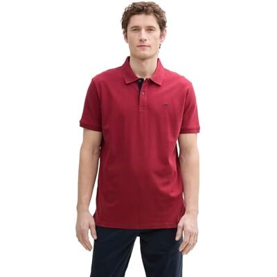 1044879 TOM TAILOR Męska koszulka polo, 35930 Deep Red, L 1044879 TOM TAILOR Męska koszulka polo, 35930 Deep Red, L