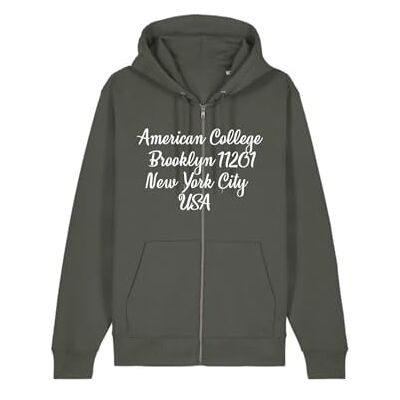 ACS25SZ4 KAKI S AMERICAN COLLEGE USA Męska bluza z zamkiem błyskawicznym Khaki Rozmiar S Decontract, zielony, S ACS25SZ4 KAKI S AMERICAN COLLEGE USA Męska bluza z zamkiem błyskawicznym Khaki Rozmiar S Decontract, zielony, S