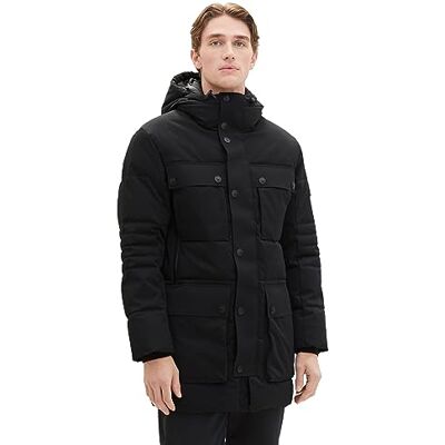 1037359 TOM TAILOR Męska parka zimowa Technical z naszytymi kieszeniami, 2999 Black, L 1037359 TOM TAILOR Męska parka zimowa Technical z naszytymi kieszeniami, 2999 Black, L