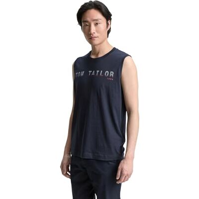 1046790 TOM TAILOR Męski tank top, 10668 Sky Captain Blue, XS 1046790 TOM TAILOR Męski tank top, 10668 Sky Captain Blue, XS