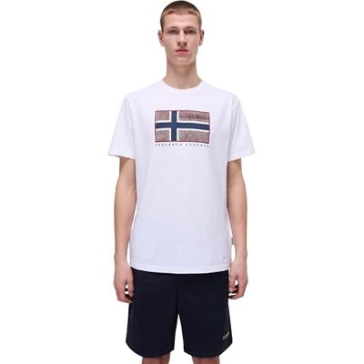 NP0A4IO7 Napapijri Koszulka z krótkim rękawem Semiles White Size 3XL, Jasny biały, 3XL NP0A4IO7 Napapijri Koszulka z krótkim rękawem Semiles White Size 3XL, Jasny biały, 3XL