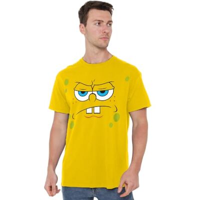 NICK460-UKAT-34 Spongebob Angry Face T Shirt Koszulka, Żółty, S Unisex Dorosły, Żółty, S NICK460-UKAT-34 Spongebob Angry Face T Shirt Koszulka, Żółty, S Unisex Dorosły, Żółty, S