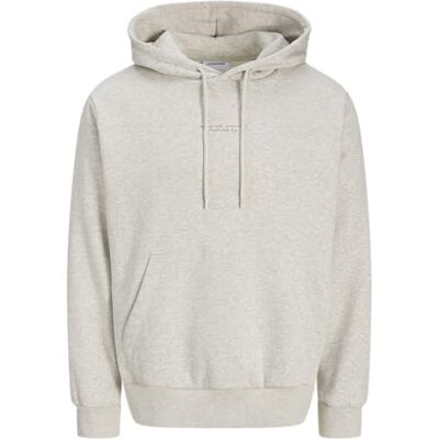 12278637-4776219 JACK & JONES Męska bluza Jjkenji Sweat Hood, bia?y melan?, M 12278637-4776219 JACK & JONES Męska bluza Jjkenji Sweat Hood, bia?y melan?, M
