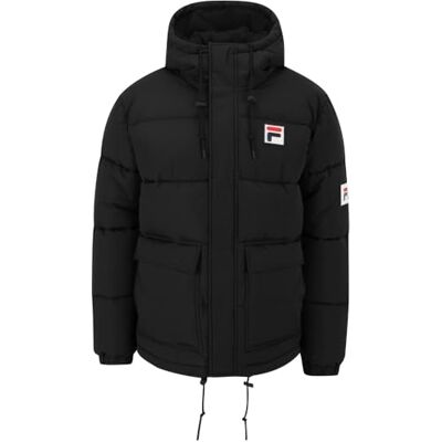 FAM0752 FILA Męska kurtka Liezen Puffer, czarny, XS FAM0752 FILA Męska kurtka Liezen Puffer, czarny, XS