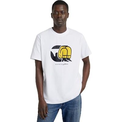 D25705 G-STAR RAW Męskie dżinsy Cartoon Loose R T T-Shirt, Biały (White -c336-110), XL D25705 G-STAR RAW Męskie dżinsy Cartoon Loose R T T-Shirt, Biały (White -c336-110), XL
