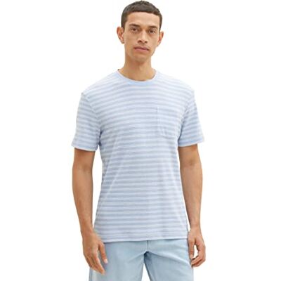 1036443 TOM TAILOR Męski T-shirt z kieszenią na piersi, 31987 Stonington Blue Grindle, M 1036443 TOM TAILOR Męski T-shirt z kieszenią na piersi, 31987 Stonington Blue Grindle, M