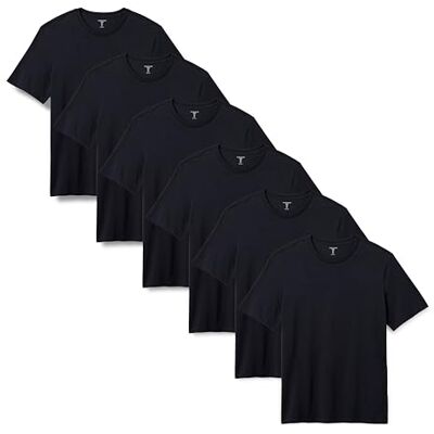 AEMN0112S_Black Amazon Essentials Męski T-shirt z krótkim rękawem i okrągłym dekoltem o regularnym kroju, 6 sztuk, Czarny, XL AEMN0112S_Black Amazon Essentials Męski T-shirt z krótkim rękawem i okrągłym dekoltem o regularnym kroju, 6 sztuk, Czarny, XL