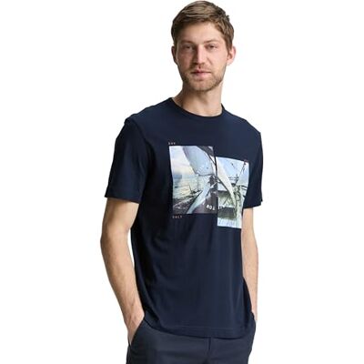 1046791 TOM TAILOR T-shirt męski, 10668 Sky Captain Blue, XS 1046791 TOM TAILOR T-shirt męski, 10668 Sky Captain Blue, XS