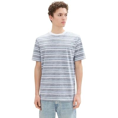 1043471 TOM TAILOR Denim T-shirt męski, 36268 Blue Shade White Inside Stripe, XS 1043471 TOM TAILOR Denim T-shirt męski, 36268 Blue Shade White Inside Stripe, XS