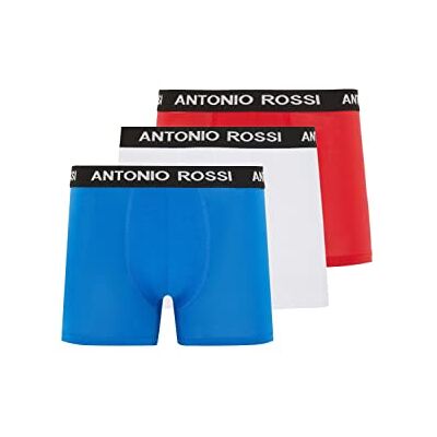 AR-3 ANTONIO ROSSI Męskie dopasowane bokserki hipsterskie męskie bokserki wielopak z elastycznym paskiem bogata w bawełnę, wygodna bielizna męska, Czerwony/Niebieski/Biały, XXL AR-3 ANTONIO ROSSI Męskie dopasowane bokserki hipsterskie męskie bokserki wielopak z elastycznym paskiem bogata w bawełnę, wygodna bielizna męska, Czerwony/Niebieski/Biały, XXL