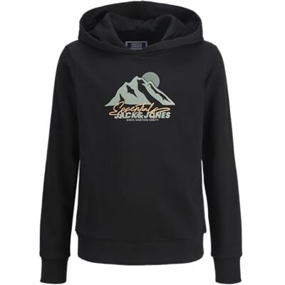12286350-4869702 JACK & JONES Jjsun Sweat Hood Mni, czarny, 128 12286350-4869702 JACK & JONES Jjsun Sweat Hood Mni, czarny, 128