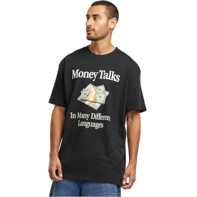 MT3457 Mister Tee Męski T-shirt bez kołnierza, czarny, S, czarny, S MT3457 Mister Tee Męski T-shirt bez kołnierza, czarny, S, czarny, S