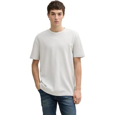 1045032 TOM TAILOR Denim T-Shirt, 15277-kredowy szary, M Mężczyźni, 15277 kredowa szara, M 1045032 TOM TAILOR Denim T-Shirt, 15277-kredowy szary, M Mężczyźni, 15277 kredowa szara, M