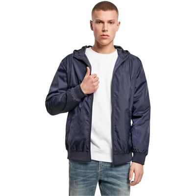 BY016 Build Your Brand Męska kurtka z kapturem, męska wiatrówka z zamkiem błyskawicznym, dostępna w wielu kolorach, rozmiary S 5XL, niebieski (Navy/Navy 00835), 4XL BY016 Build Your Brand Męska kurtka z kapturem, męska wiatrówka z zamkiem błyskawicznym, dostępna w wielu kolorach, rozmiary S 5XL, niebieski (Navy/Navy 00835), 4XL
