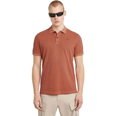 D11595 G-STAR Dunda Overdyed Slim męska koszulka polo, Czerwony (Etruscan Red Gd -d756-h034), S D11595 G-STAR Dunda Overdyed Slim męska koszulka polo, Czerwony (Etruscan Red Gd -d756-h034), S