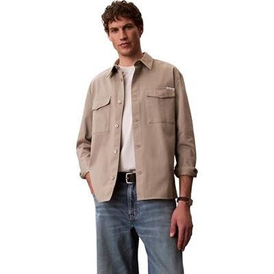 LV04RF408G Calvin Klein Męskie Ls Utility Chino Relaxed Overshi Jackets, brązowe, M LV04RF408G Calvin Klein Męskie Ls Utility Chino Relaxed Overshi Jackets, brązowe, M