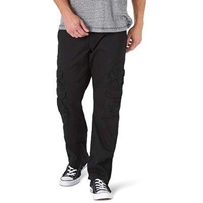 ZM6BLBL Wrangler Authentics Męskie spodnie cargo z Twill Relaxed Fit (Logan), luźne spodnie, czarny, 29W / 30L ZM6BLBL Wrangler Authentics Męskie spodnie cargo z Twill Relaxed Fit (Logan), luźne spodnie, czarny, 29W / 30L