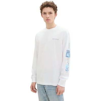 1043476 TOM TAILOR Denim T-shirt męski, 20000 – biały, S 1043476 TOM TAILOR Denim T-shirt męski, 20000 – biały, S