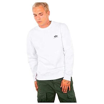188307-09 Alpha Industries Basic Sweater Small Logo Bluza dla mężczyzn White 188307-09 Alpha Industries Basic Sweater Small Logo Bluza dla mężczyzn White