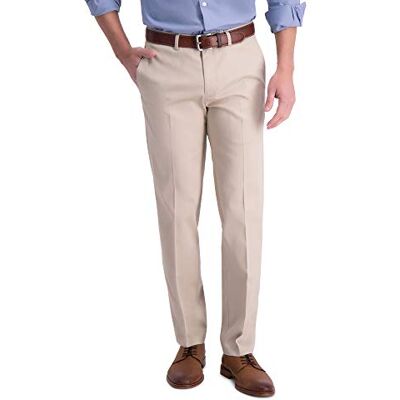 HC71000-170-36 x 32 Haggar Męskie bezżelazne khaki proste dopasowanie płaski elastyczny pasek codzienne spodnie HC71000-170-36 x 32 Haggar Męskie bezżelazne khaki proste dopasowanie płaski elastyczny pasek codzienne spodnie