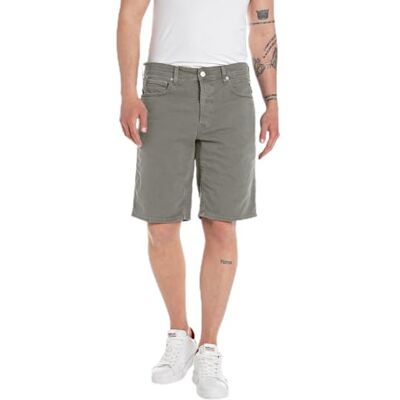 M1072 .000.8488760 Replay Męskie szorty jeansowe Straight Fit Grover, 176 średni szary, 27W M1072 .000.8488760 Replay Męskie szorty jeansowe Straight Fit Grover, 176 średni szary, 27W