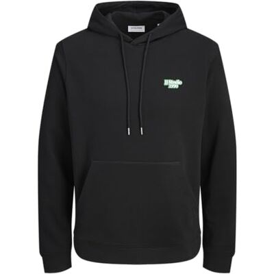 12290041-4917074 JACK & JONES Jjseattle Sweat Hood, czarny, S 12290041-4917074 JACK & JONES Jjseattle Sweat Hood, czarny, S