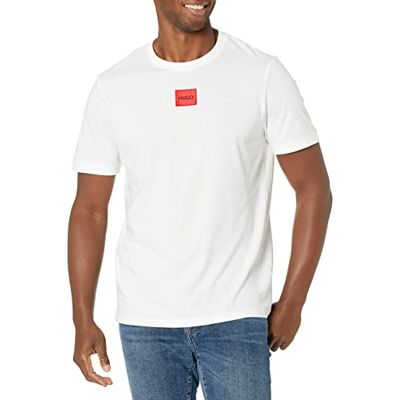 50447978100S BOSS Hugo by Hugo męski prążkowany okrągły dekolt Regular Fit Center Logo T-shirt, kreda biała, S 50447978100S BOSS Hugo by Hugo męski prążkowany okrągły dekolt Regular Fit Center Logo T-shirt, kreda biała, S
