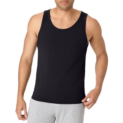 M064MX Hanes Męskie Originals Tri-Blend Tank Top, lekkie podkoszulki dla mężczyzn, bez rękawów, Czarny, XL M064MX Hanes Męskie Originals Tri-Blend Tank Top, lekkie podkoszulki dla mężczyzn, bez rękawów, Czarny, XL