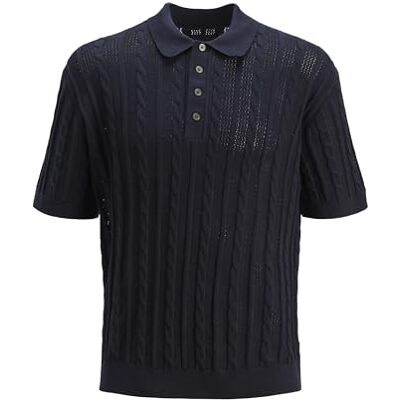 12277518-4779760 JACK & JONES Jprblamason Knit Polo SS męska koszulka polo, Night Sky, XS 12277518-4779760 JACK & JONES Jprblamason Knit Polo SS męska koszulka polo, Night Sky, XS
