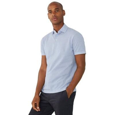 HM563275 Hackett London Męska lniana krótka koszulka polo, niebieska (Chambray Blue), 3XL, Niebieski (Chambray Blue), 3XL HM563275 Hackett London Męska lniana krótka koszulka polo, niebieska (Chambray Blue), 3XL, Niebieski (Chambray Blue), 3XL