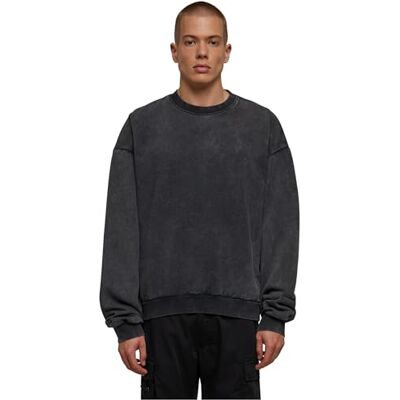 TB6321 Urban Classics Męska bluza Acid Washed Crew, czarny, 3XL TB6321 Urban Classics Męska bluza Acid Washed Crew, czarny, 3XL