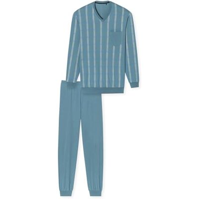 181162 Schiesser Piżama męska lang-Comfort Nightwear zestaw piżamowy, niebiesko-szara_, 102, Niebiesko-szary_, 102 181162 Schiesser Piżama męska lang-Comfort Nightwear zestaw piżamowy, niebiesko-szara_, 102, Niebiesko-szary_, 102
