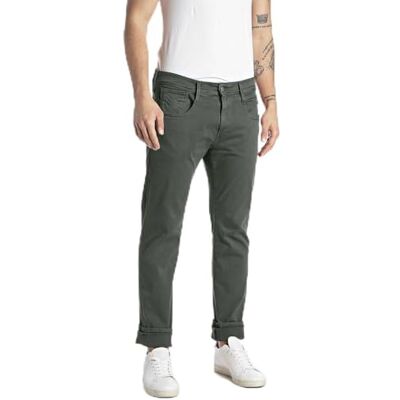 M914E .000.8366197 Replay Męskie dżinsy Slim Fit Anbass Hyperflex Colour Xlite, 030 Military Green.., 34W / 36L M914E .000.8366197 Replay Męskie dżinsy Slim Fit Anbass Hyperflex Colour Xlite, 030 Military Green.., 34W / 36L