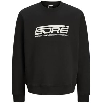 12286597-4871601 JACK & JONES Jcopulse Front Print Sweat Crew Neck, czarny, XS 12286597-4871601 JACK & JONES Jcopulse Front Print Sweat Crew Neck, czarny, XS