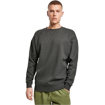 BY075 Build Your Brand Męska bluza Basic Crewneck Sweater, męski sweter dostępny w 3 kolorach, rozmiary S XXL, czarny (Charcoal 00091), XXL BY075 Build Your Brand Męska bluza Basic Crewneck Sweater, męski sweter dostępny w 3 kolorach, rozmiary S XXL, czarny (Charcoal 00091), XXL