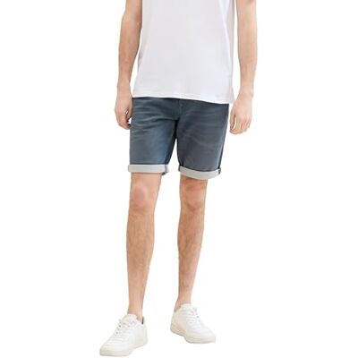 1040175 TOM TAILOR Męskie szorty slim do biegania bermudy z wysokim stretchem, 10163 Dark Stone Blue Grey Denim, 30 1040175 TOM TAILOR Męskie szorty slim do biegania bermudy z wysokim stretchem, 10163 Dark Stone Blue Grey Denim, 30