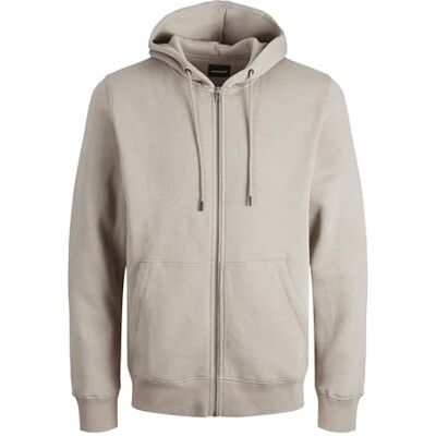 12249342-4587140 JACK & JONES Męska bluza z kapturem z zamkiem błyskawicznym Basic, Moonbeam, M 12249342-4587140 JACK & JONES Męska bluza z kapturem z zamkiem błyskawicznym Basic, Moonbeam, M
