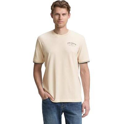 1049332 TOM TAILOR T-Shirt, 28130-Krem masłowy, L Mężczyźni, 28130 Krem z miękkiego masła, L 1049332 TOM TAILOR T-Shirt, 28130-Krem masłowy, L Mężczyźni, 28130 Krem z miękkiego masła, L